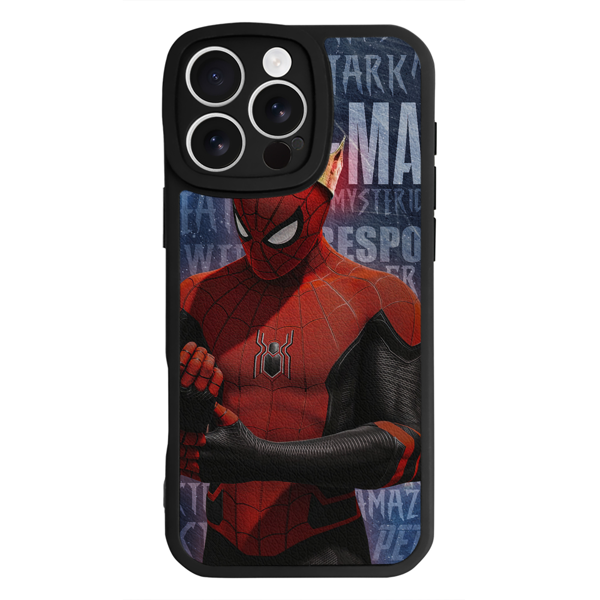 （画像用） Spider Man スパイダーマン 【iPhone 16シリーズ対応】シリコンスマホケース（レザー調） 材質：シリコン